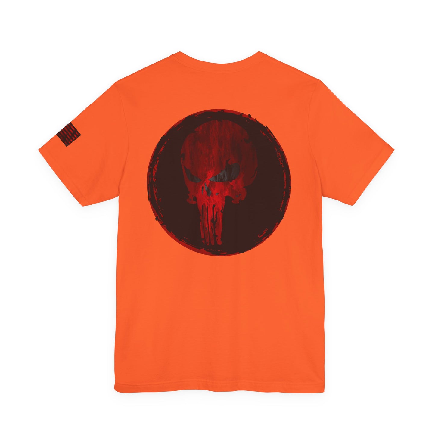 Punisher Skull Red Grunge Distressed Design – Tactical Graphic Art for Shirts, Decals, and Merch