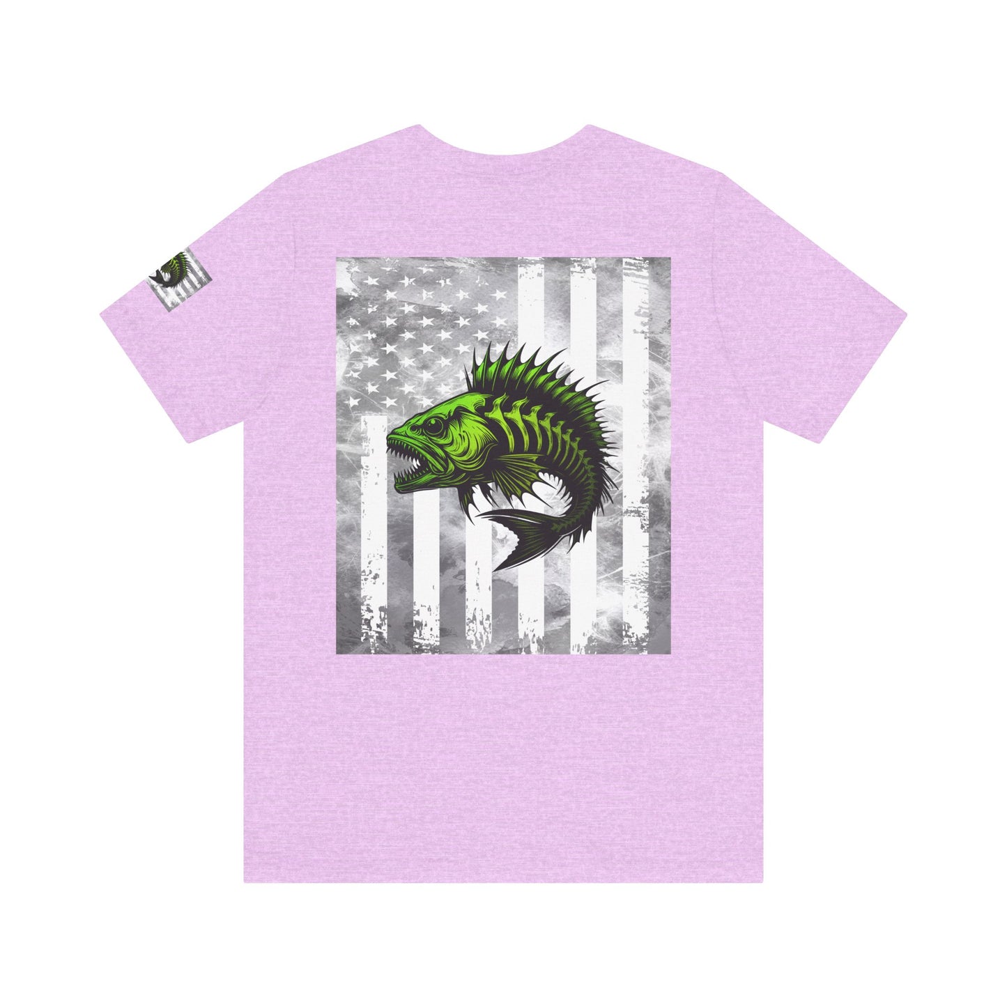 Angler Grunge American Flag Tee, Patriotic USA Shirt, Vintage American Flag