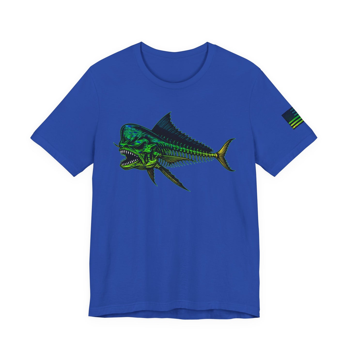 The Mahi Angler Grunge American Flag Tee, Patriotic USA Shirt, Vintage American Flag