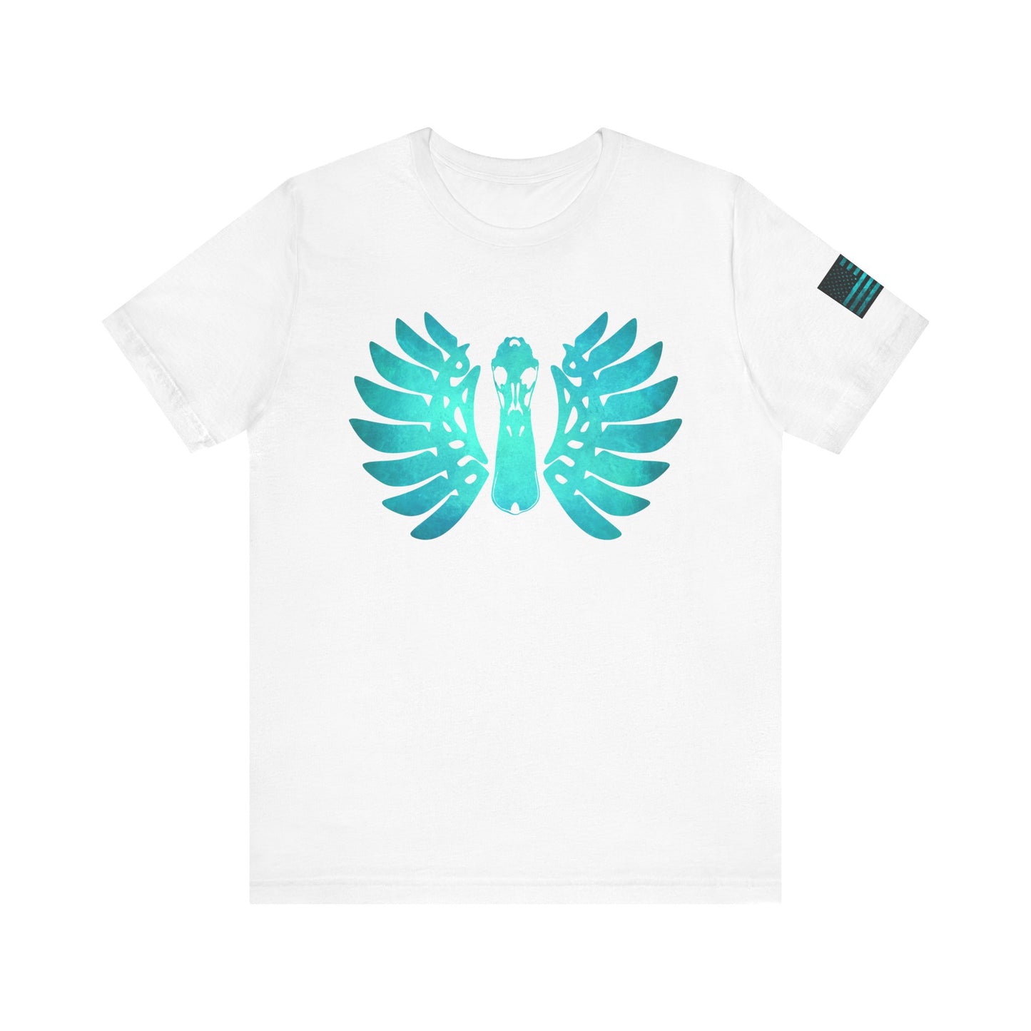 Duck Skull Wings T-Shirt – Ice Blue Bone-Wing Design, 100% Airlume Cotton Hunting Tee, Breathable & Durable Outdoor Shirt