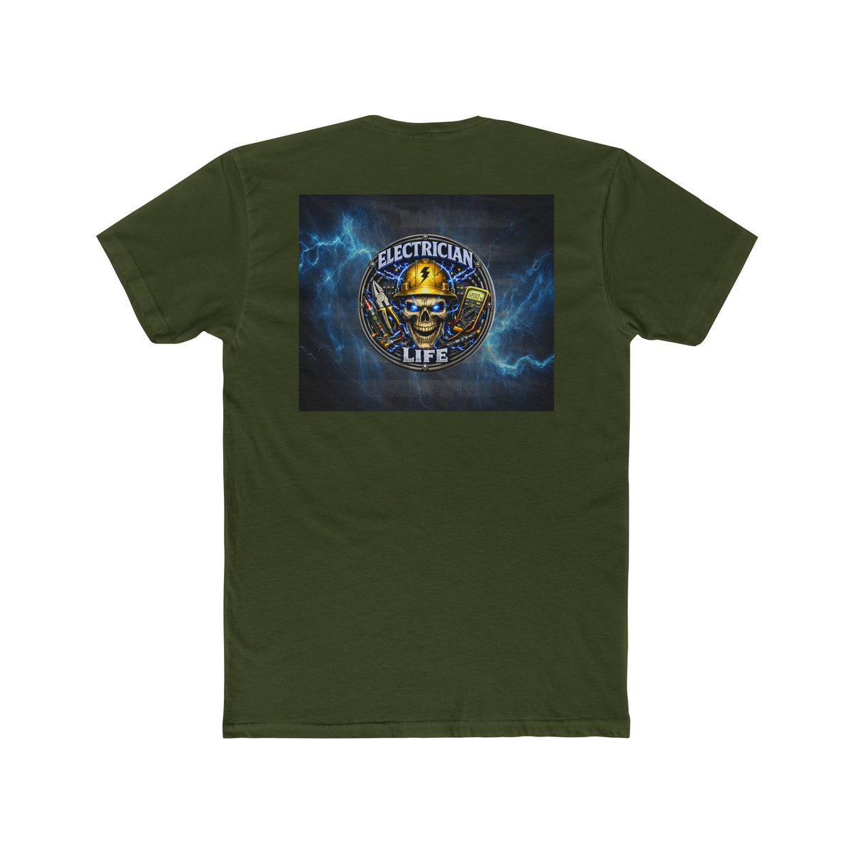 Electrician Life T‑Shirt — Electrician Skull Logo Crew Tee