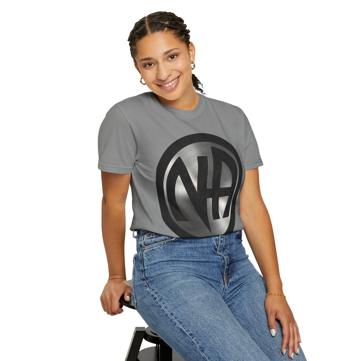 Narcotics Anonymous NA Logo – Metal & Black Recovery Symbol Art T-Shirt, Recovery T-Shirt