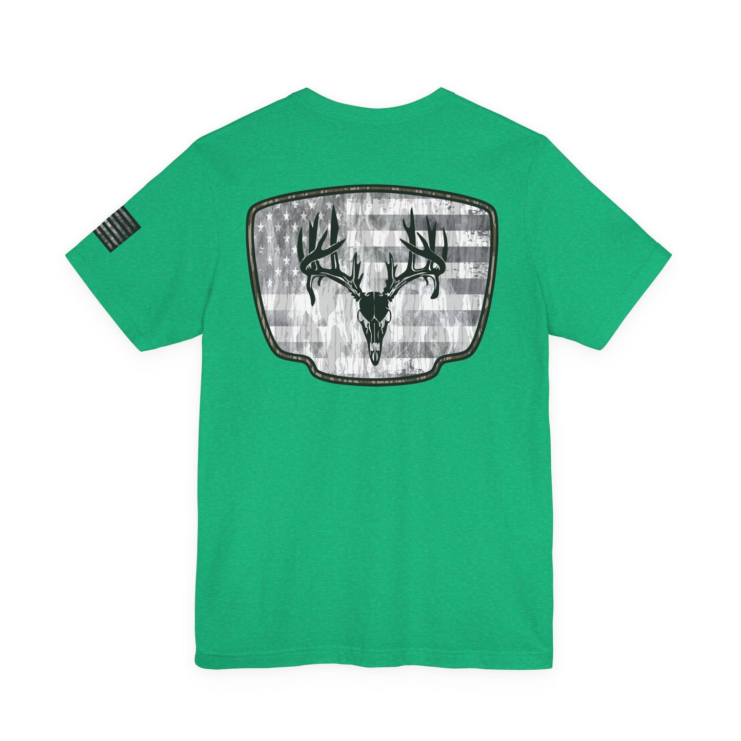 Patriotic Deer Skull Antler Hunting T-Shirt