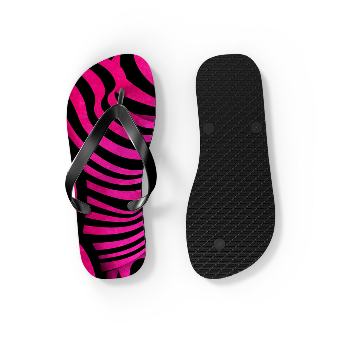 Stylish Zebra Print Flip Flops, Trendy Summer Sandals, Beach Footwear, Vacation Slippers, Poolside Essentials