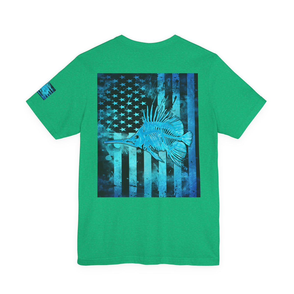 Fishing Angler American Flag Tee, Patriotic USA Shirt, Vintage American Flag