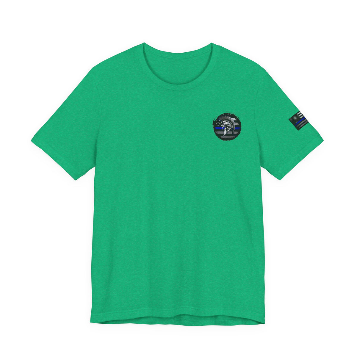 Spartan Thin Blue Line American Flag T-Shirt – Honor & Valor Police Tribute Tee