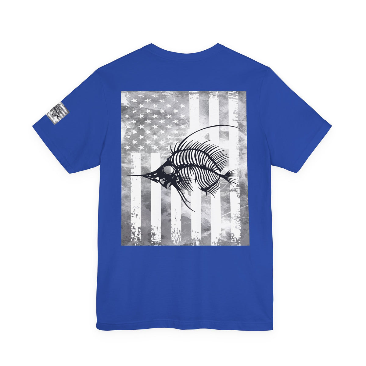 SwordFish Skeleton Grunge American Flag Tee, Patriotic USA Shirt, Vintage American Flag