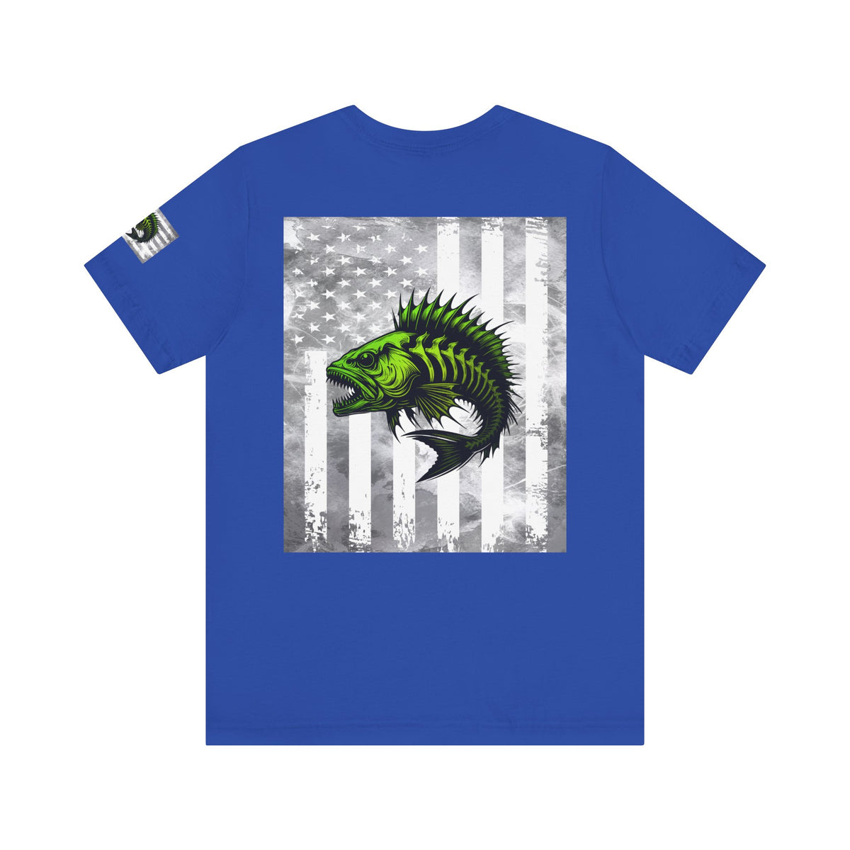 Angler Grunge American Flag Tee, Patriotic USA Shirt, Vintage American Flag