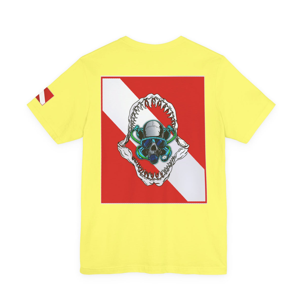 Scuba Skull Shark Graphic Tee, Dive Shirt, Beachwear, Summer Fashion, Gift for Ocean Lovers