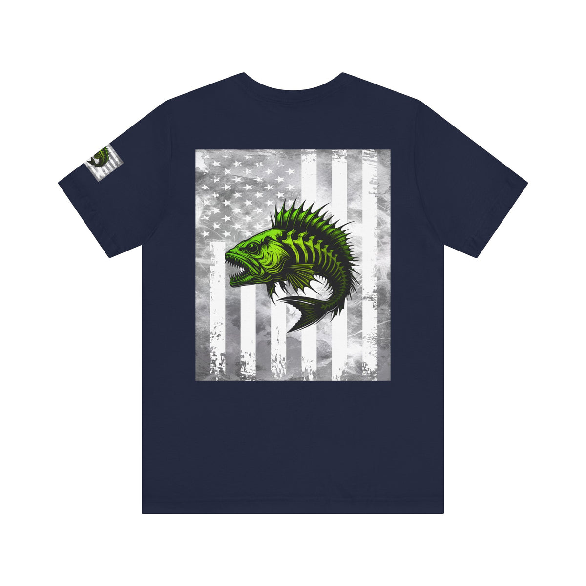 Angler Grunge American Flag Tee, Patriotic USA Shirt, Vintage American Flag