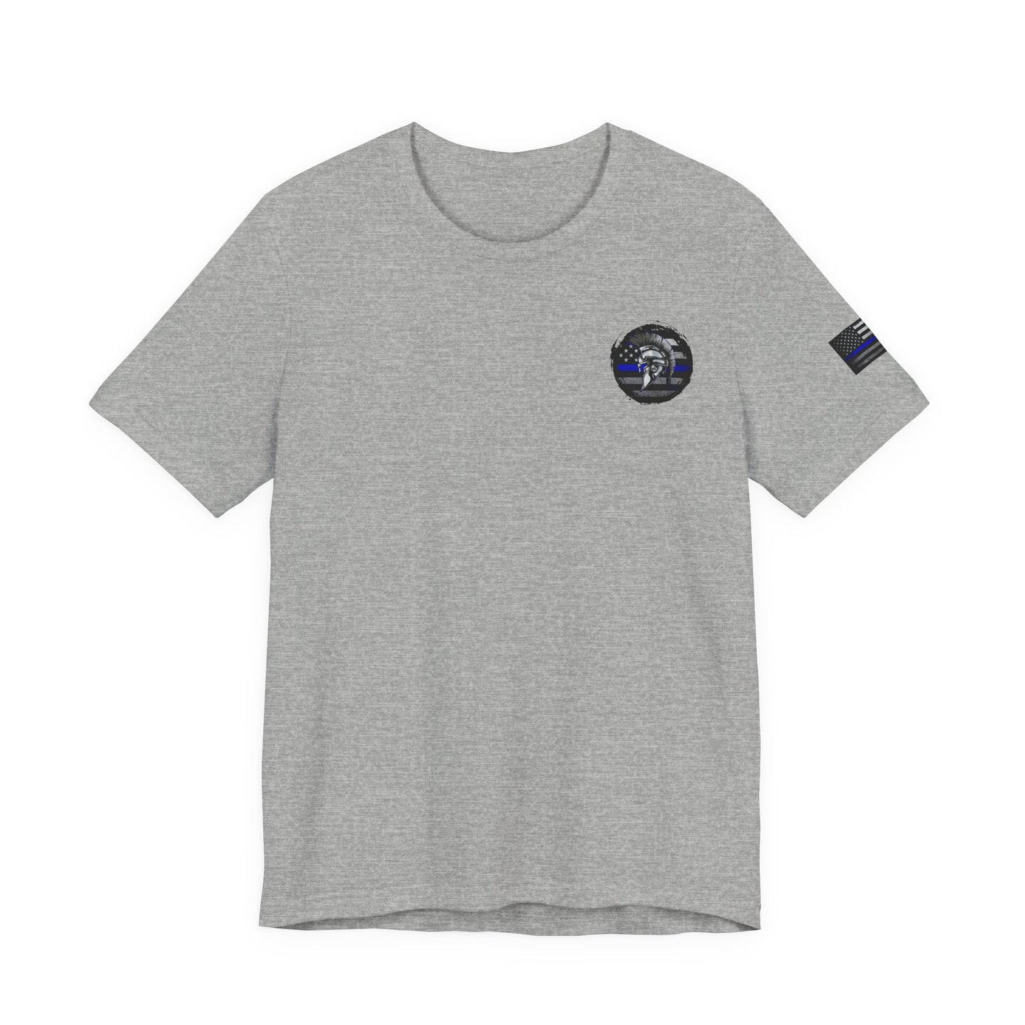 Spartan Thin Blue Line American Flag T-Shirt – Honor & Valor Police Tribute Tee