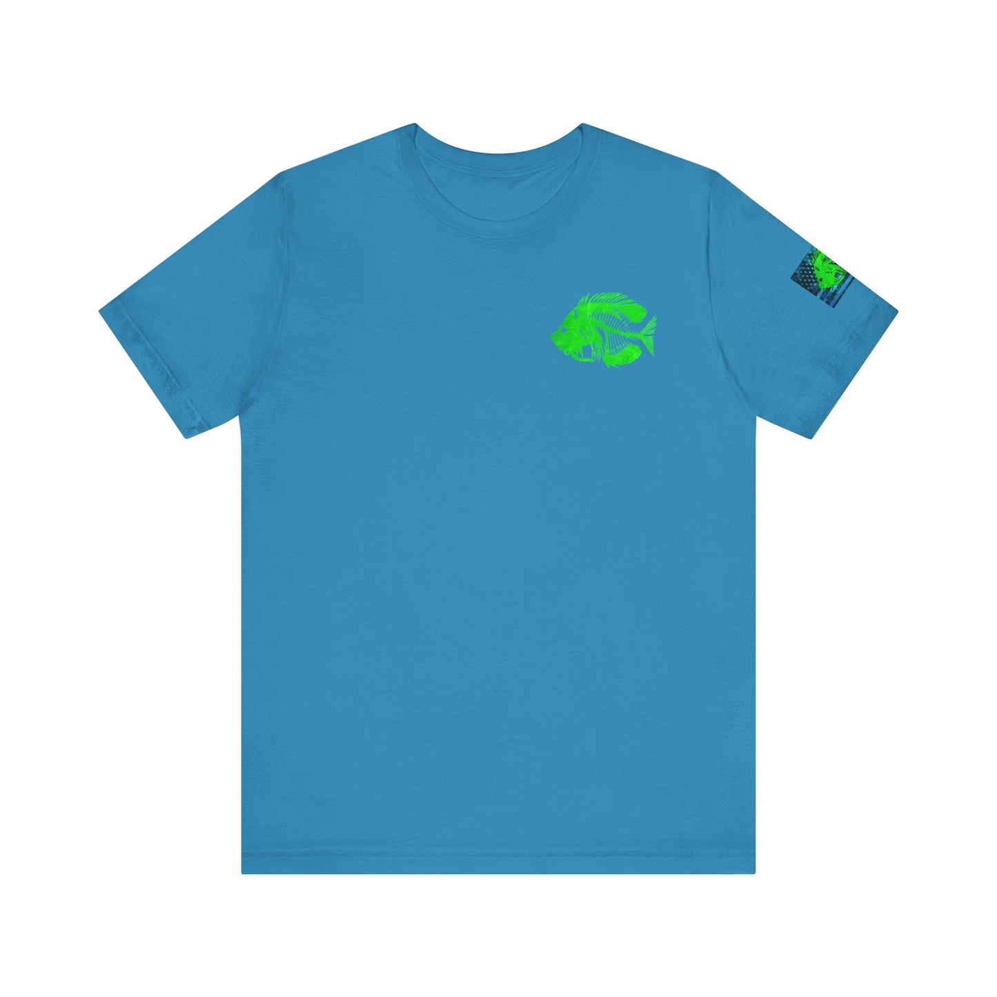 Green Pearch Angler Grunge American Flag Tee, Patriotic USA Shirt, Vintage American Flag