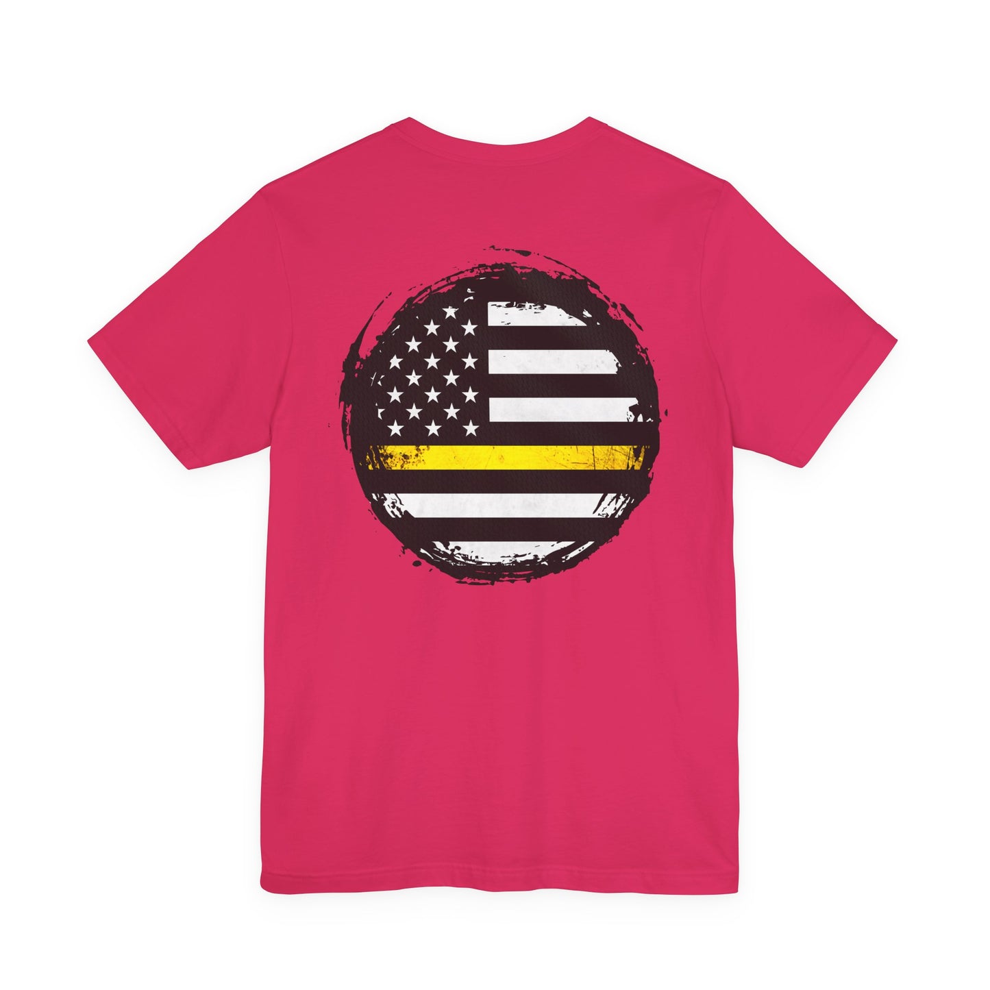 Thin Yellow Line American Flag Tee, Dispatcher Gift, Unisex T-Shirt, 911 Operator Shirt, Patriotic Graphic Tee