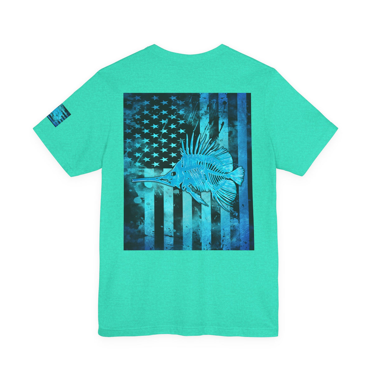 Fishing Angler American Flag Tee, Patriotic USA Shirt, Vintage American Flag