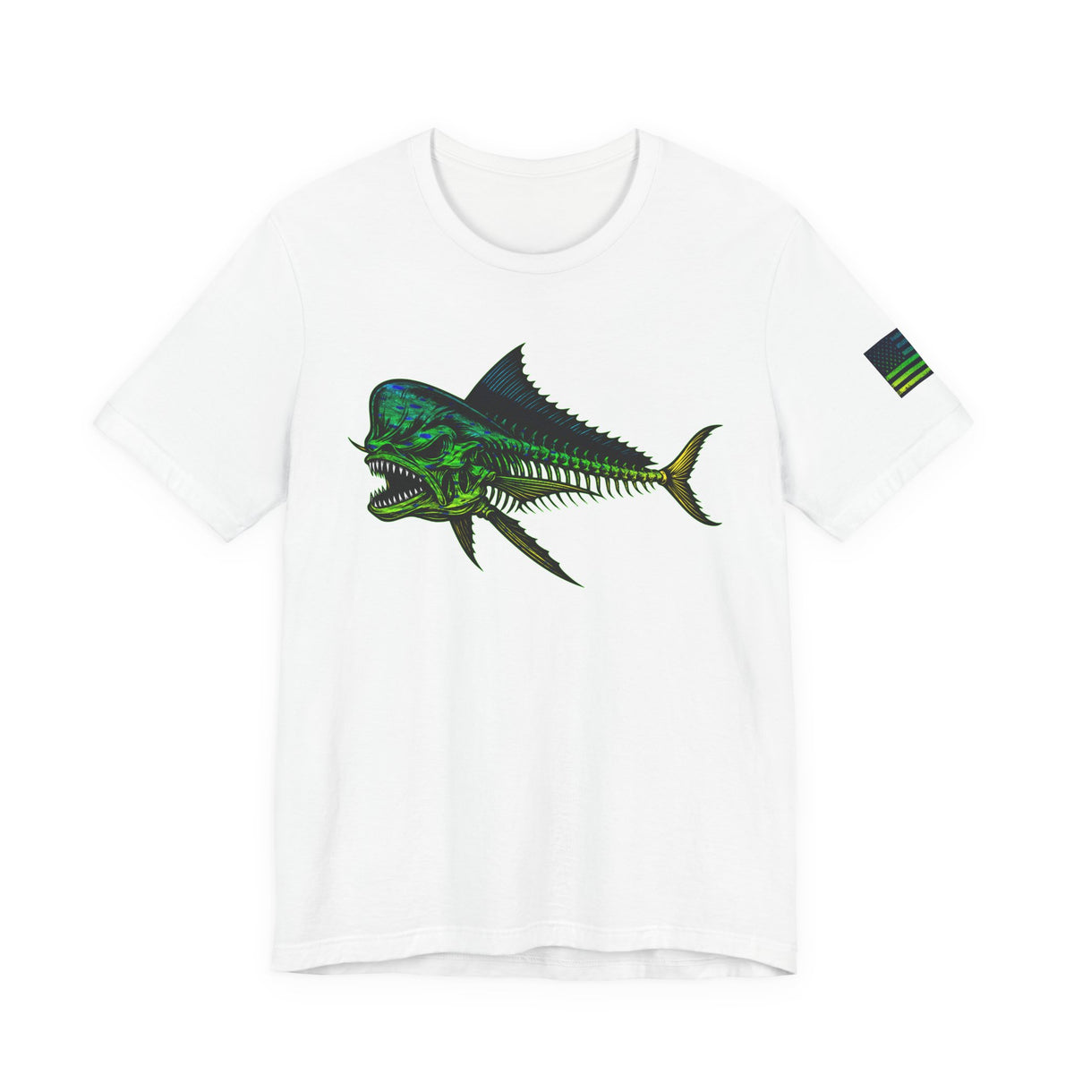 The Mahi Angler Grunge American Flag Tee, Patriotic USA Shirt, Vintage American Flag