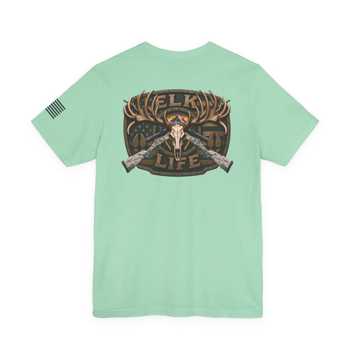 Elk Life Rifle Hunting T-Shirt – WRAEVN OUTDOORS American Big Game Hunter Tee