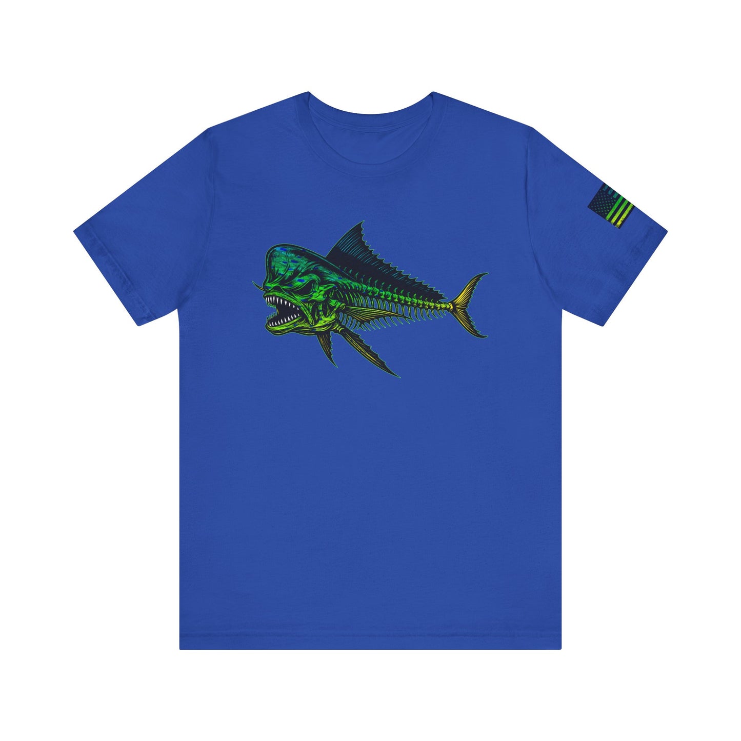 The Mahi Angler Grunge American Flag Tee, Patriotic USA Shirt, Vintage American Flag