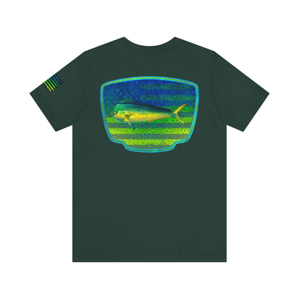 Mahi Mahi American Flag Fishing T-Shirt – Bold Offshore Graphic Tee