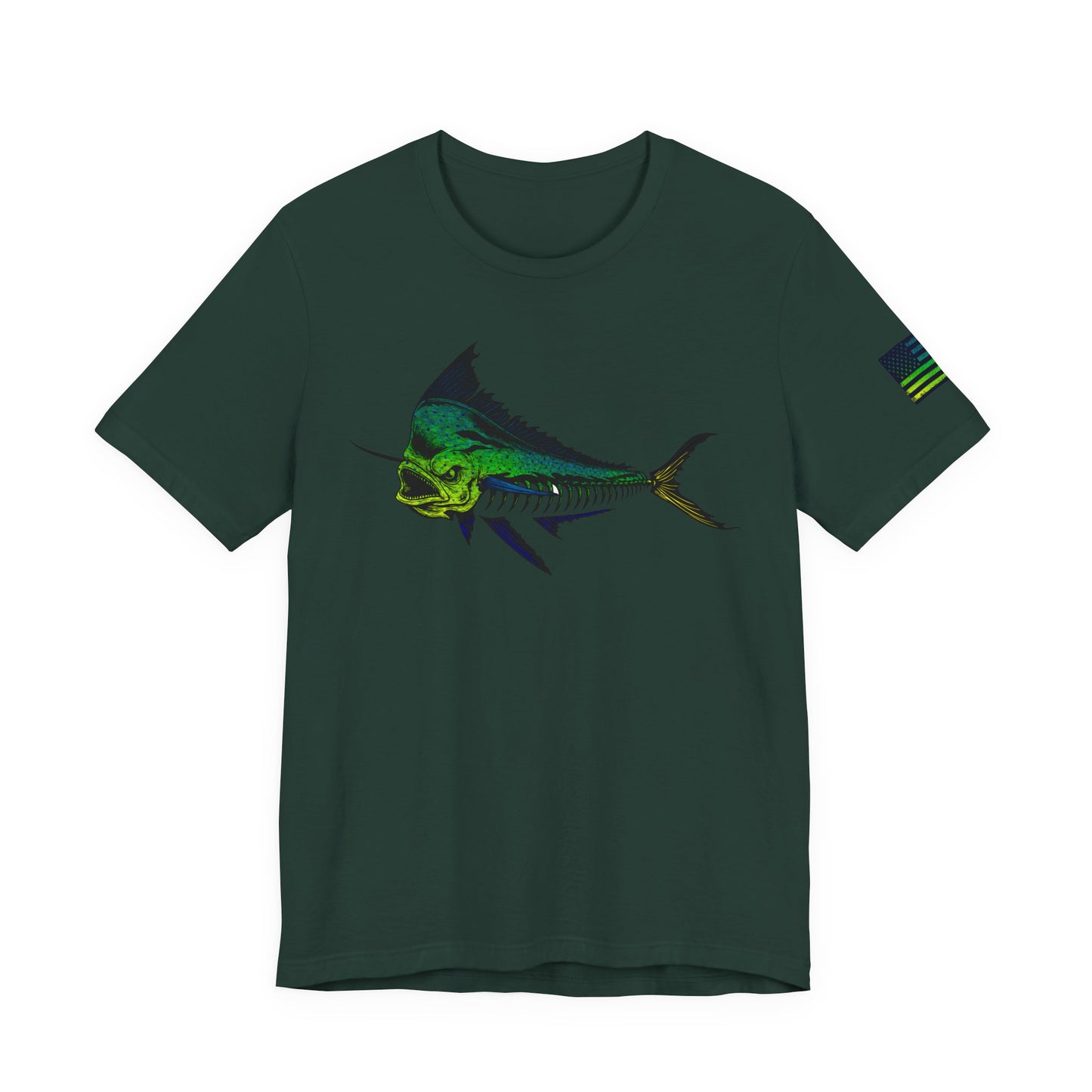 Mahi Angler Grunge American Flag Tee, Patriotic USA Shirt, Vintage American Flag