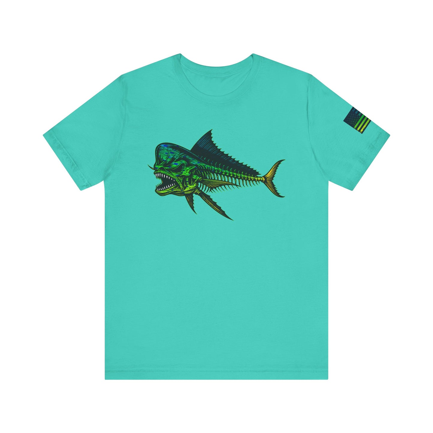 The Mahi Angler Grunge American Flag Tee, Patriotic USA Shirt, Vintage American Flag