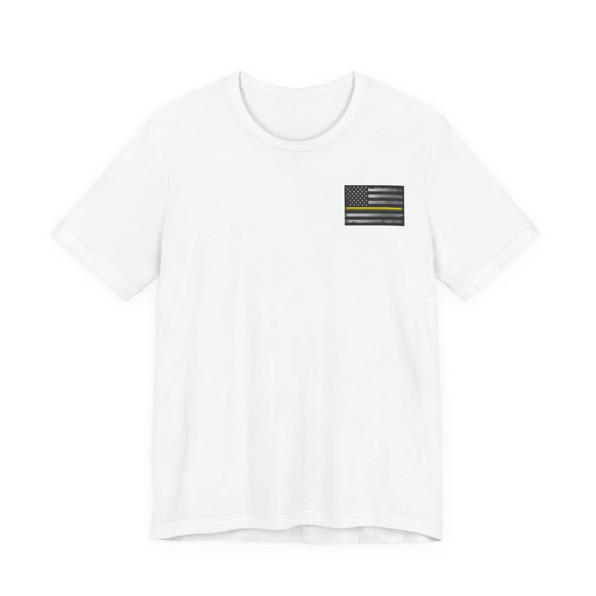 Thin Yellow Line American Flag Skull Tee