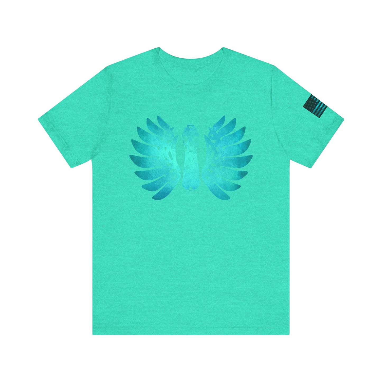 Duck Skull Wings T-Shirt – Ice Blue Bone-Wing Design, 100% Airlume Cotton Hunting Tee, Breathable & Durable Outdoor Shirt