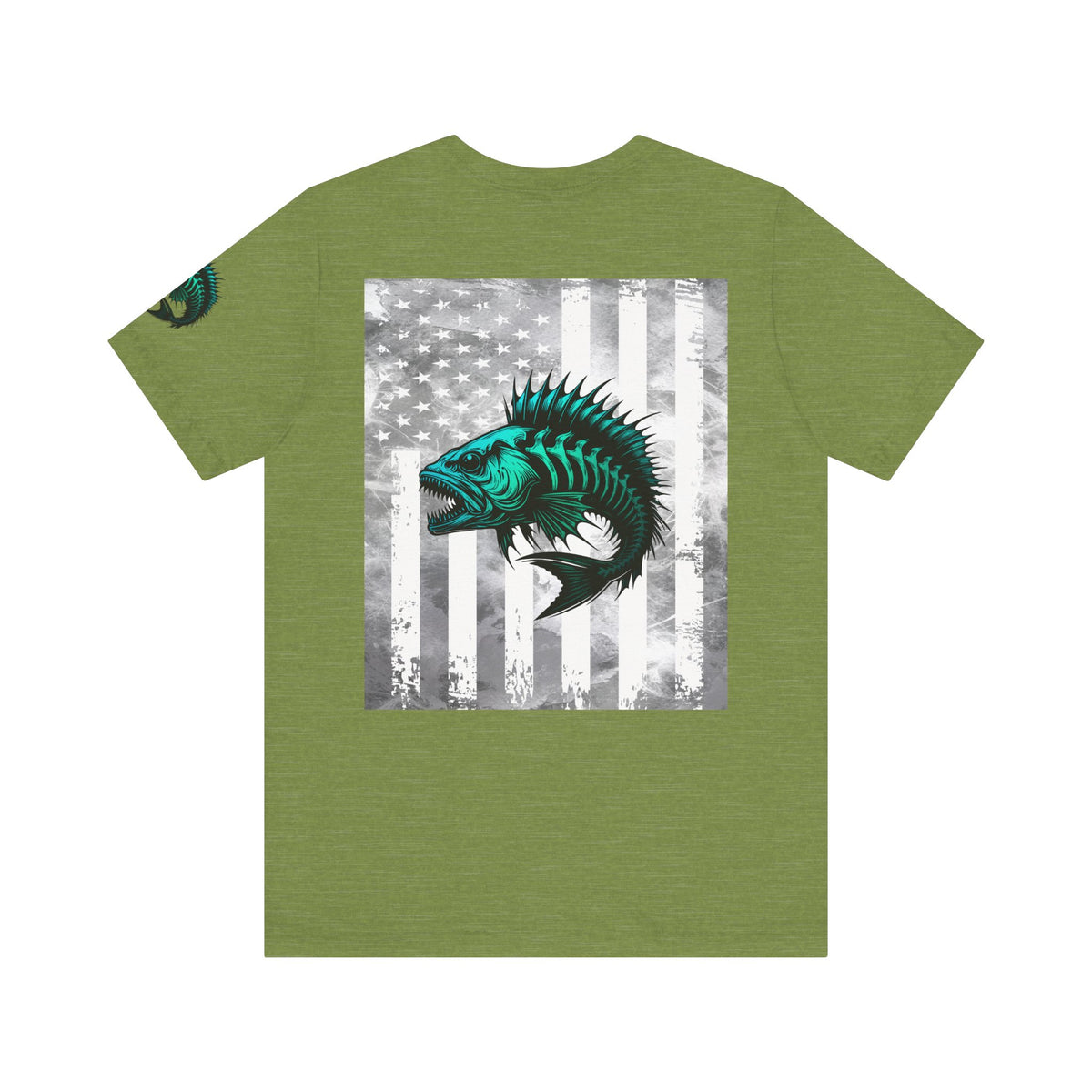 Fishing Grunge American Flag Tee, Patriotic USA Shirt, Vintage American Flag