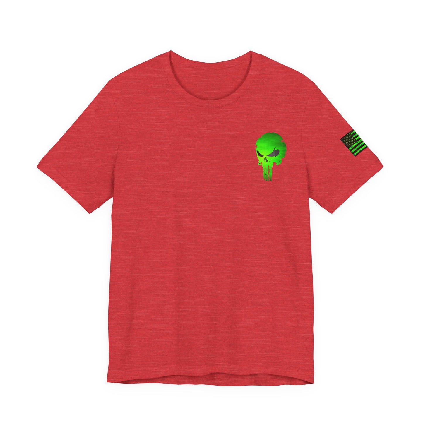 Toxic Green Punisher Skull – Neon Grunge Vigilante Graphic for Shirts, Decals & Prints