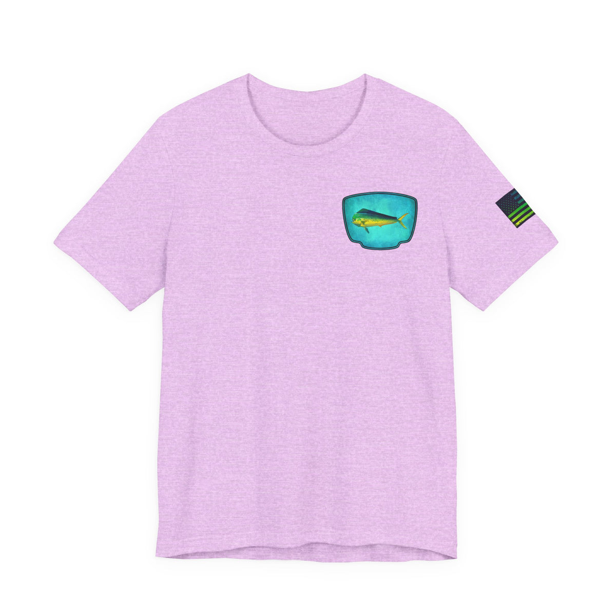 Vibrant Mahi Mahi Badge Tee – Ocean-Inspired Saltwater Fishing Shirt for Men