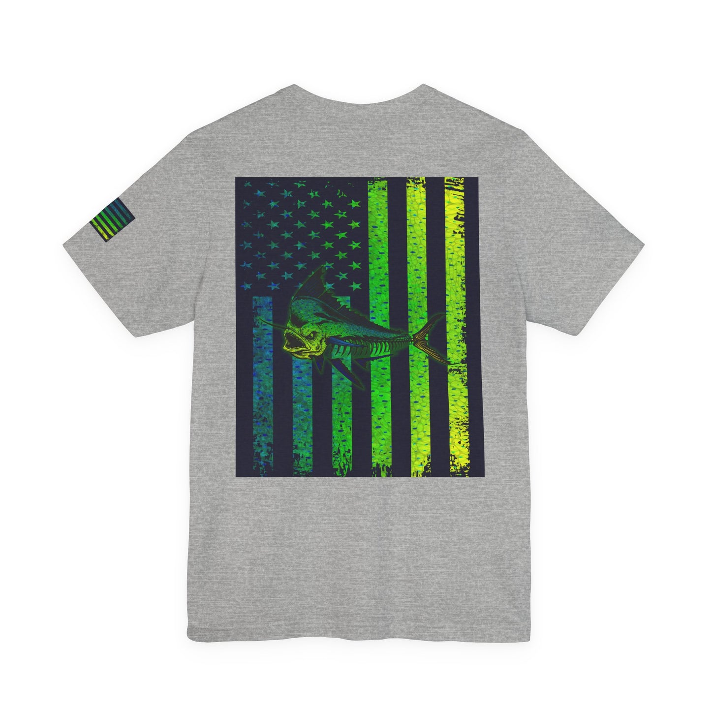 Mahi Angler Grunge American Flag Tee, Patriotic USA Shirt, Vintage American Flag