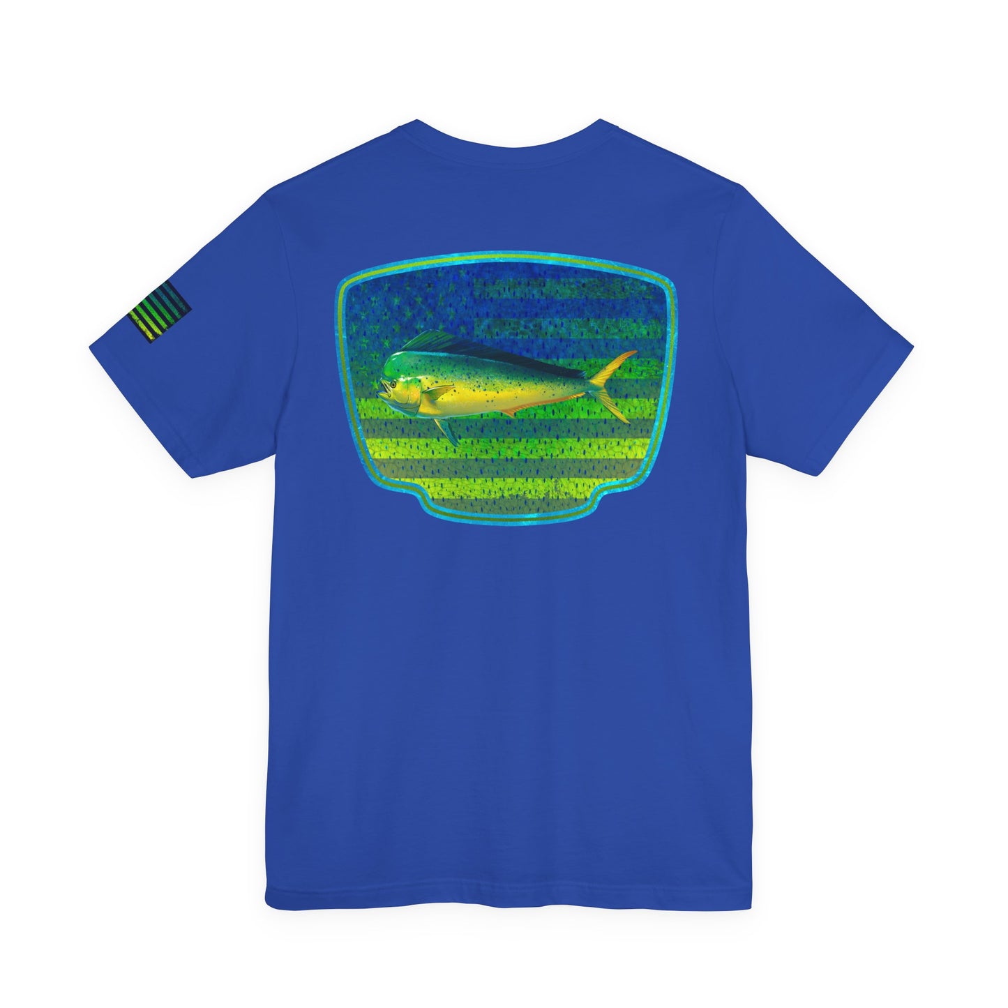 Mahi Mahi American Flag Fishing T-Shirt – Bold Offshore Graphic Tee