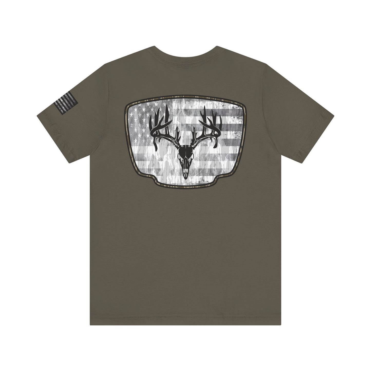 Patriotic Deer Skull Antler Hunting T-Shirt