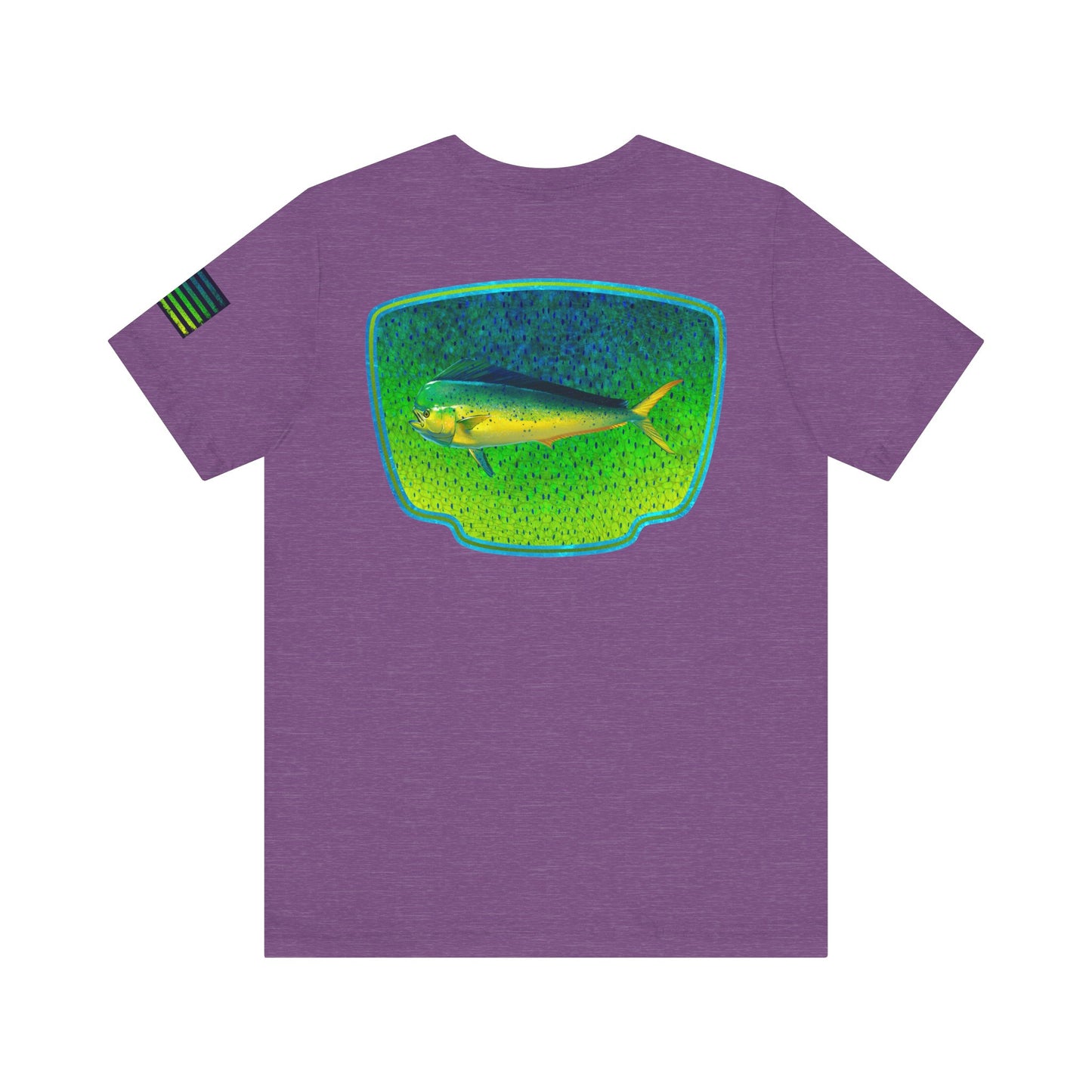 Bright Mahi Mahi Fish Skin Badge Tee – Bold Saltwater Fishing Shirt for Ocean Lovers