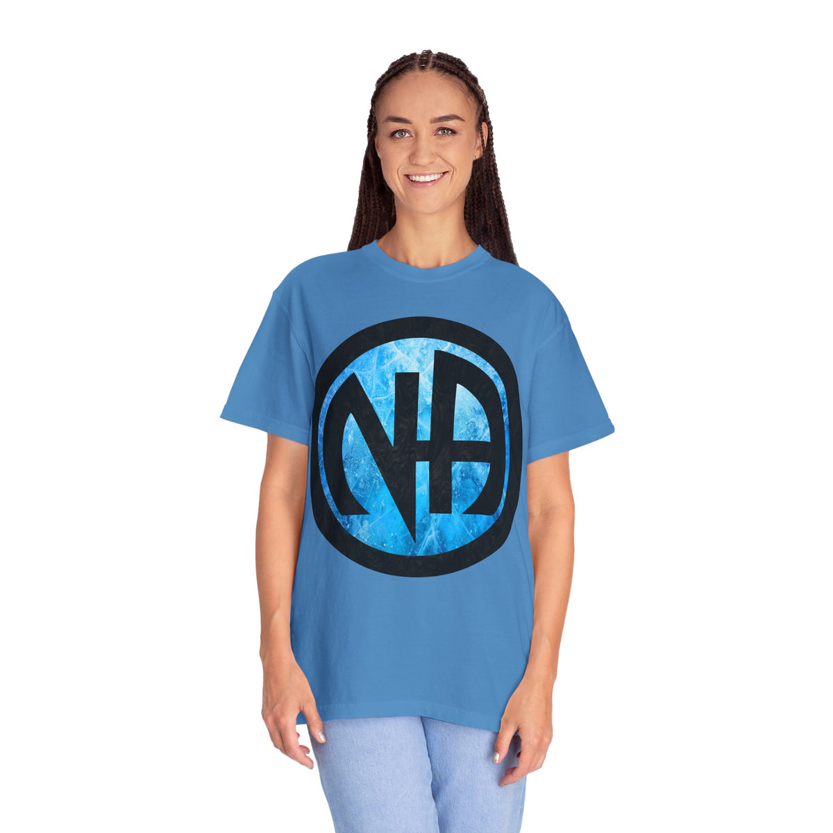 Narcotics Anonymous NA Logo – Blue Ice & Black Recovery Symbol Art T-Shirt, Recovery T-Shirt