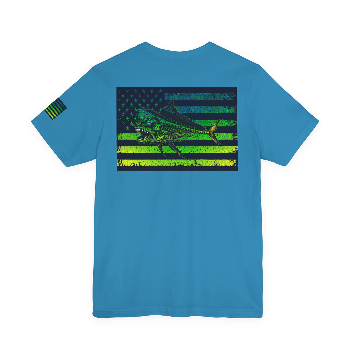 The Mahi Angler Grunge American Flag Tee, Patriotic USA Shirt, Vintage American Flag