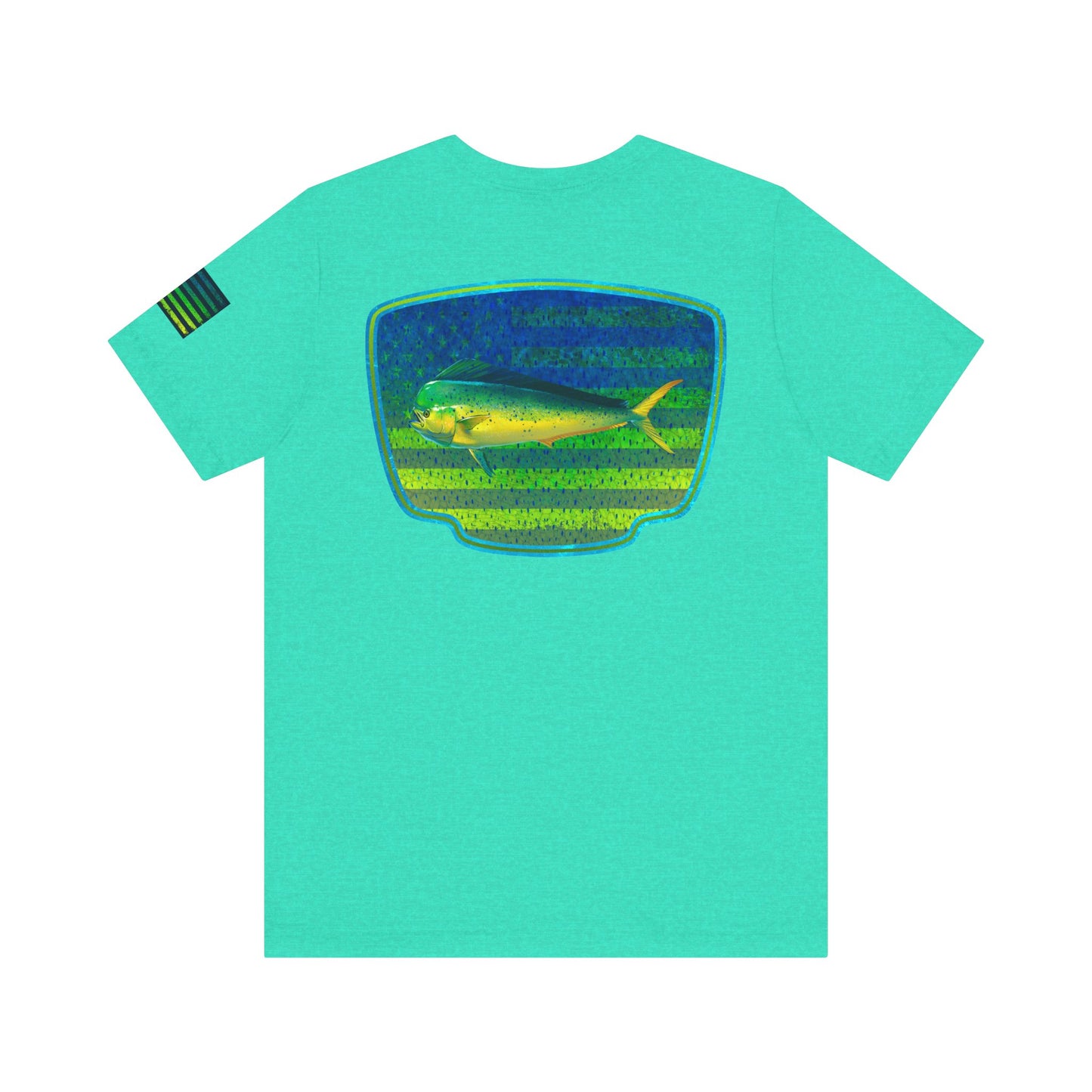 Mahi Mahi American Flag Fishing T-Shirt – Bold Offshore Graphic Tee