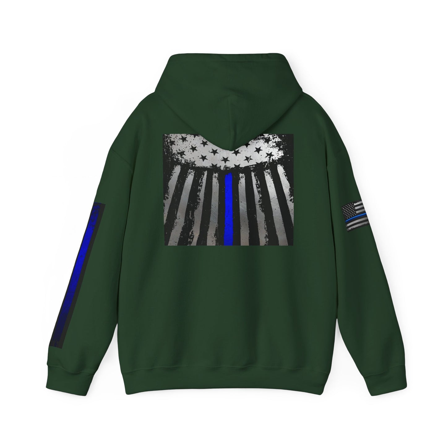 Spartan Thin Blue Line Flag Hoodie – Warrior Helmet Patriotic Sweatshirt for Police Supporters