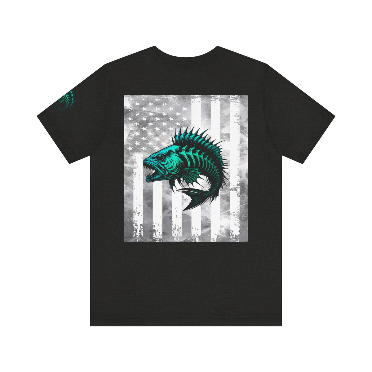 Fishing Grunge American Flag Tee, Patriotic USA Shirt, Vintage American Flag
