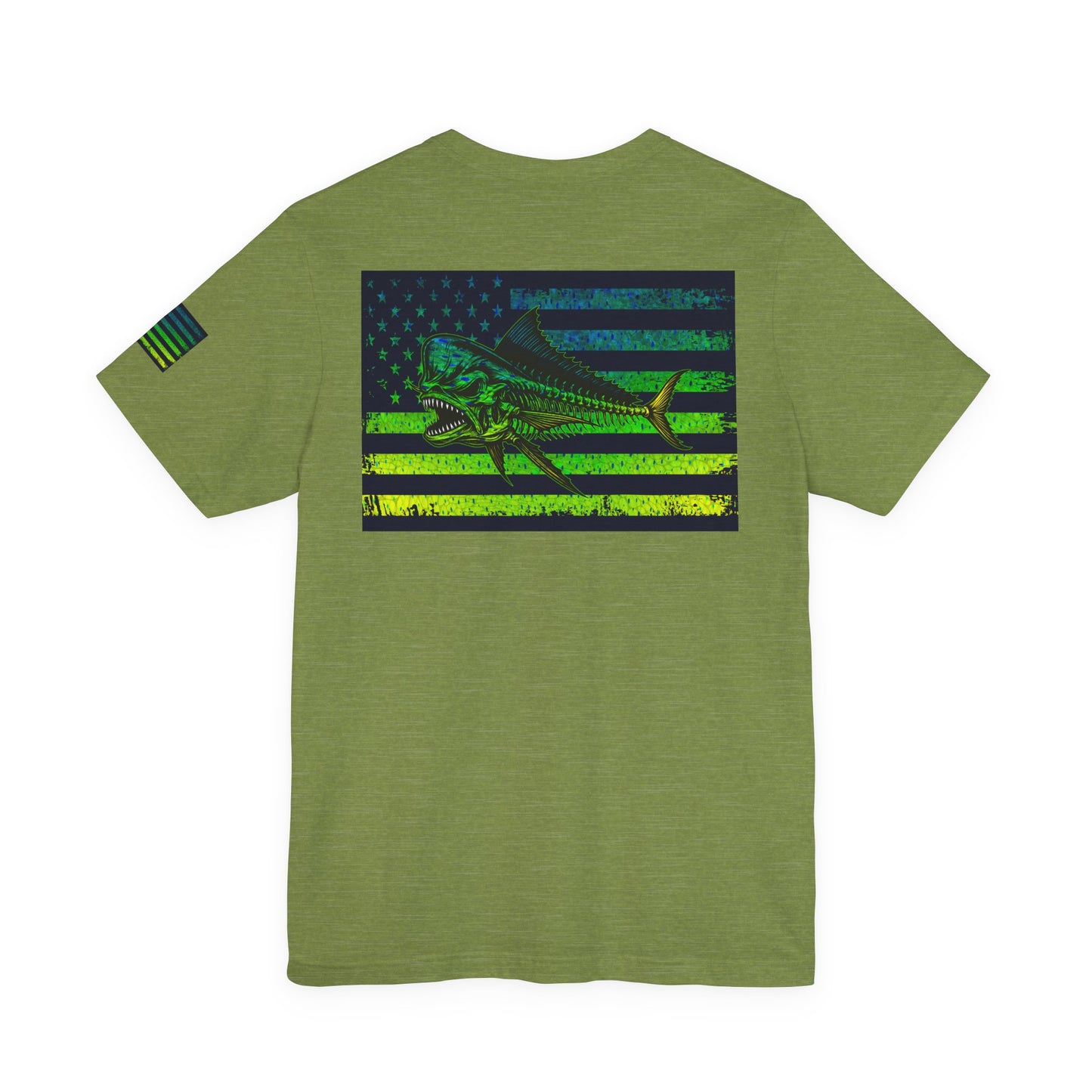 The Mahi Angler Grunge American Flag Tee, Patriotic USA Shirt, Vintage American Flag