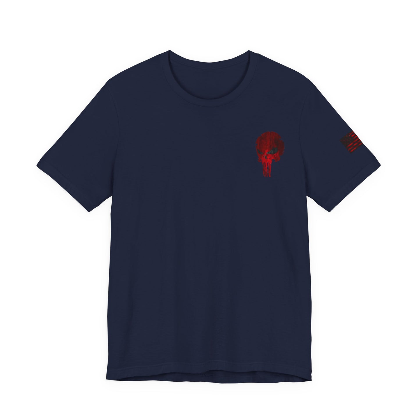 Punisher Skull Red Grunge Distressed Design – Tactical Graphic Art for Shirts, Decals, and Merch