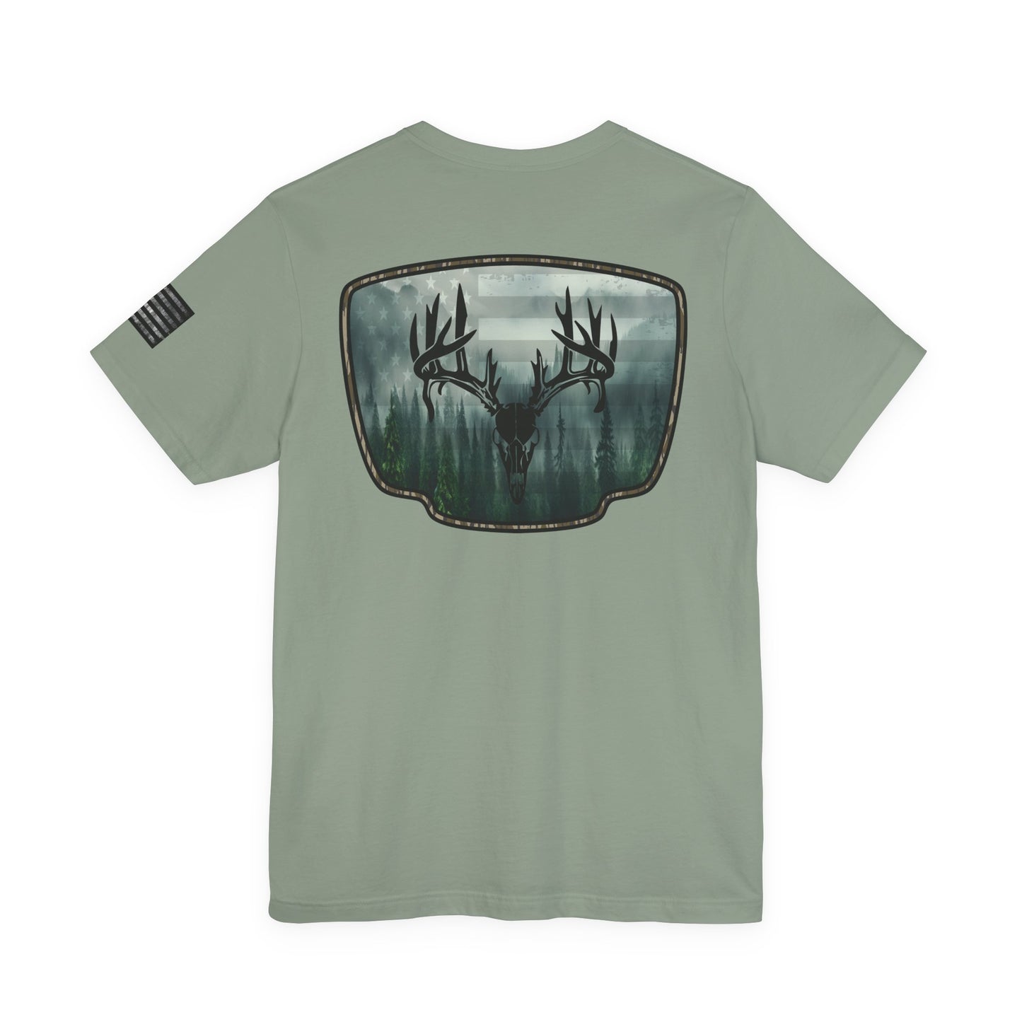 Deer Skull Forest Flag Hunting Tee