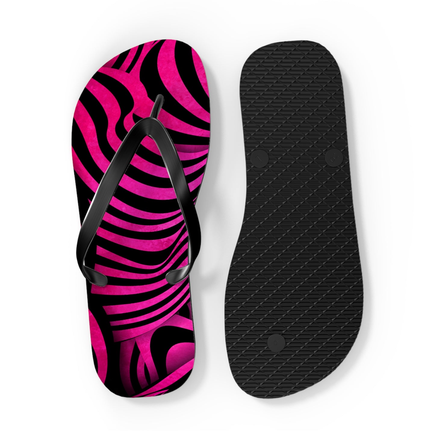 Stylish Zebra Print Flip Flops, Trendy Summer Sandals, Beach Footwear, Vacation Slippers, Poolside Essentials