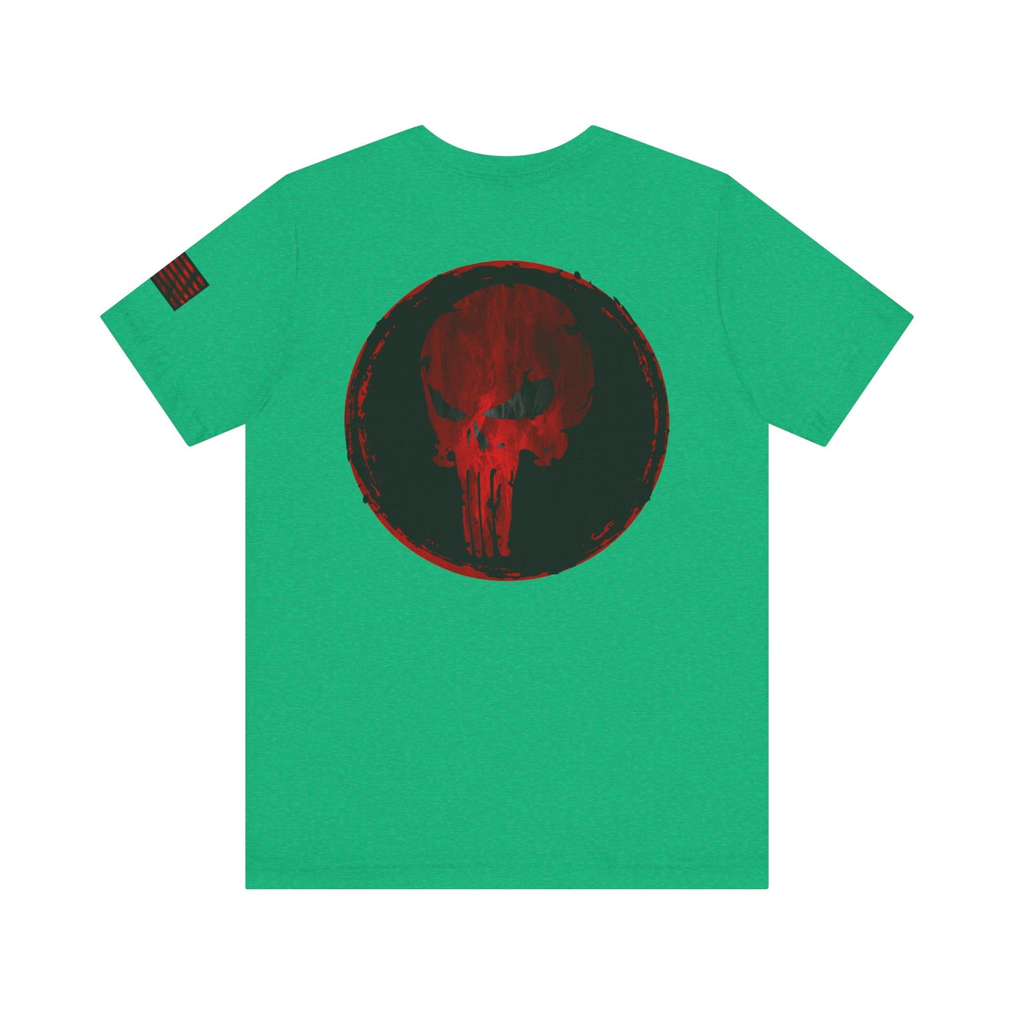 Punisher Skull Red Grunge Distressed Design – Tactical Graphic Art for Shirts, Decals, and Merch