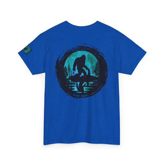 Bigfoot Adventure Unisex Heavy Cotton Tee – Perfect for Outdoorsy Souls, Nature Lovers, Hiking, Camping, Gifts