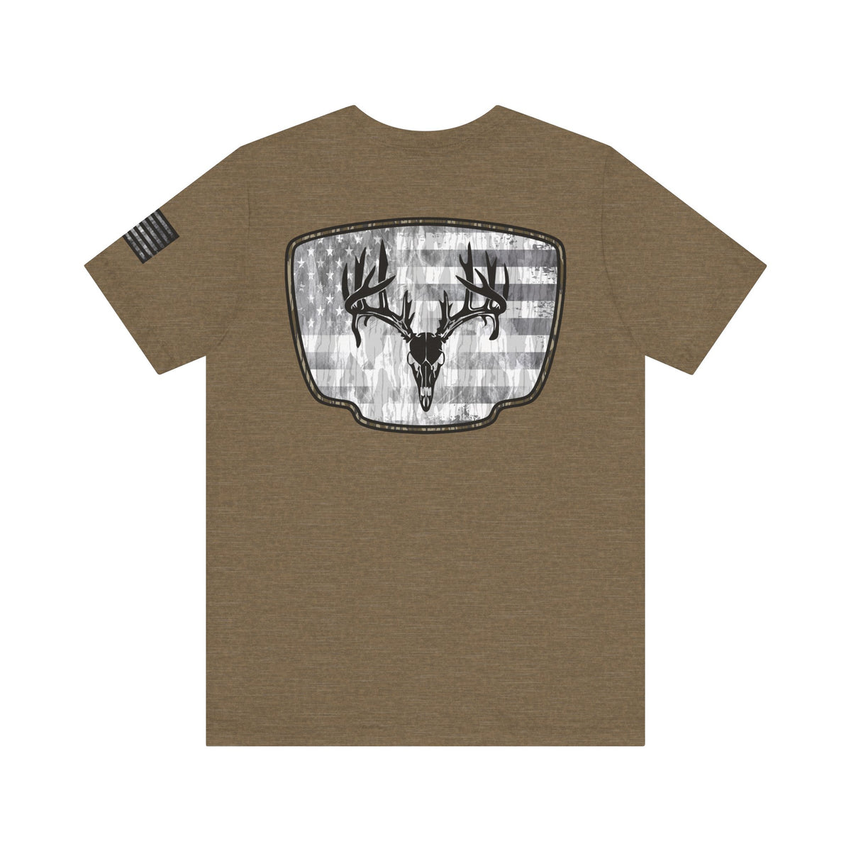 Patriotic Deer Skull Antler Hunting T-Shirt