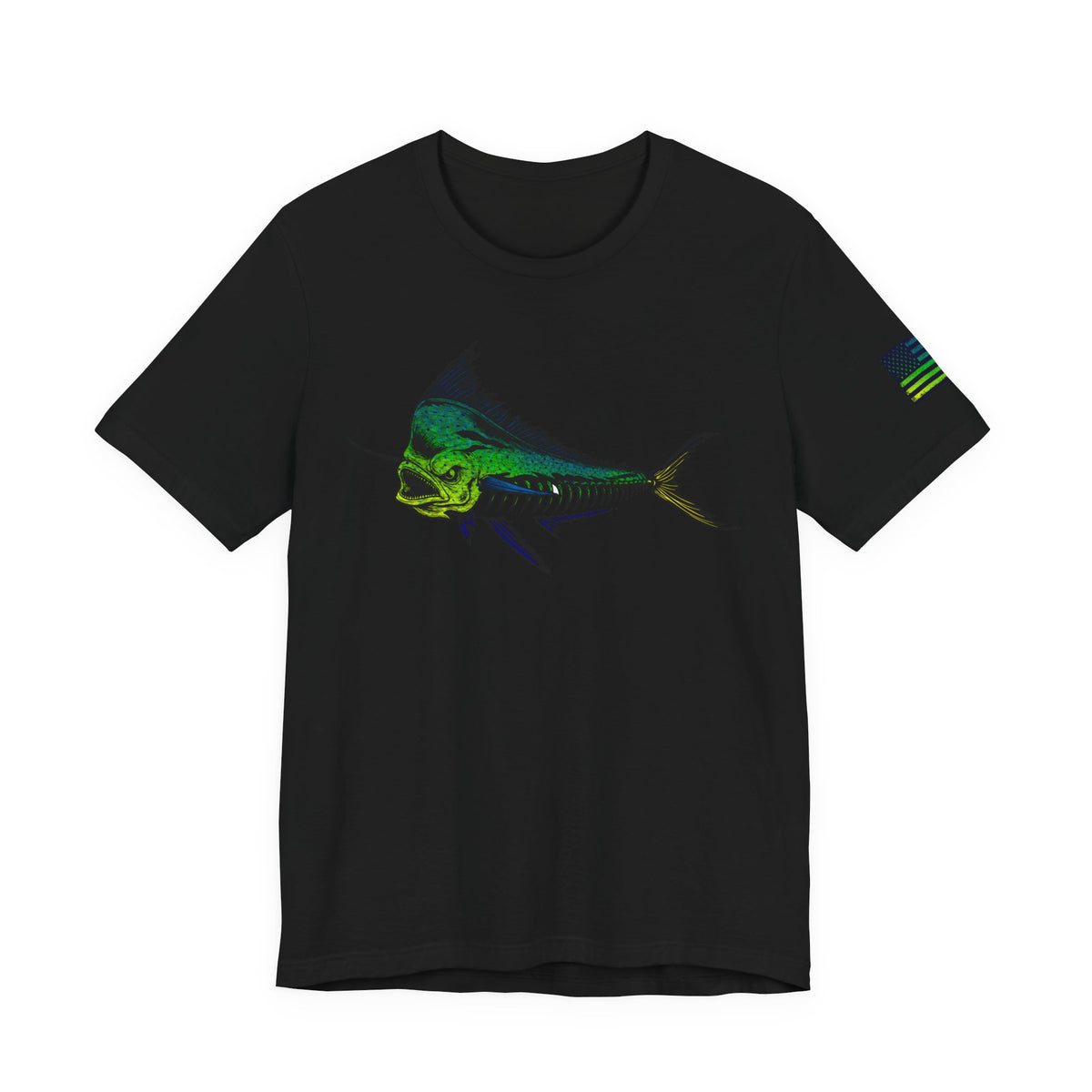Mahi Angler Grunge American Flag Tee, Patriotic USA Shirt, Vintage American Flag