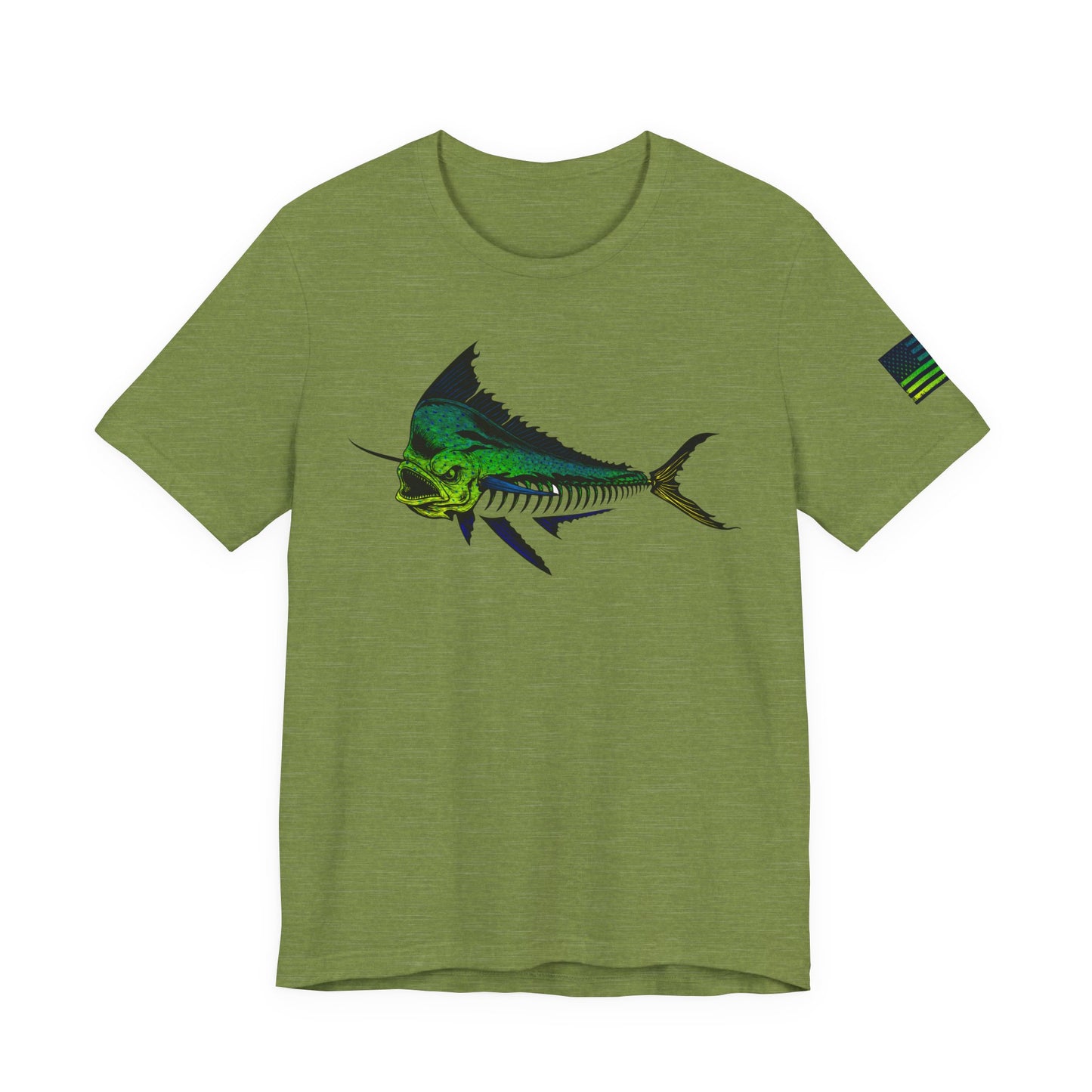 Mahi Angler Grunge American Flag Tee, Patriotic USA Shirt, Vintage American Flag