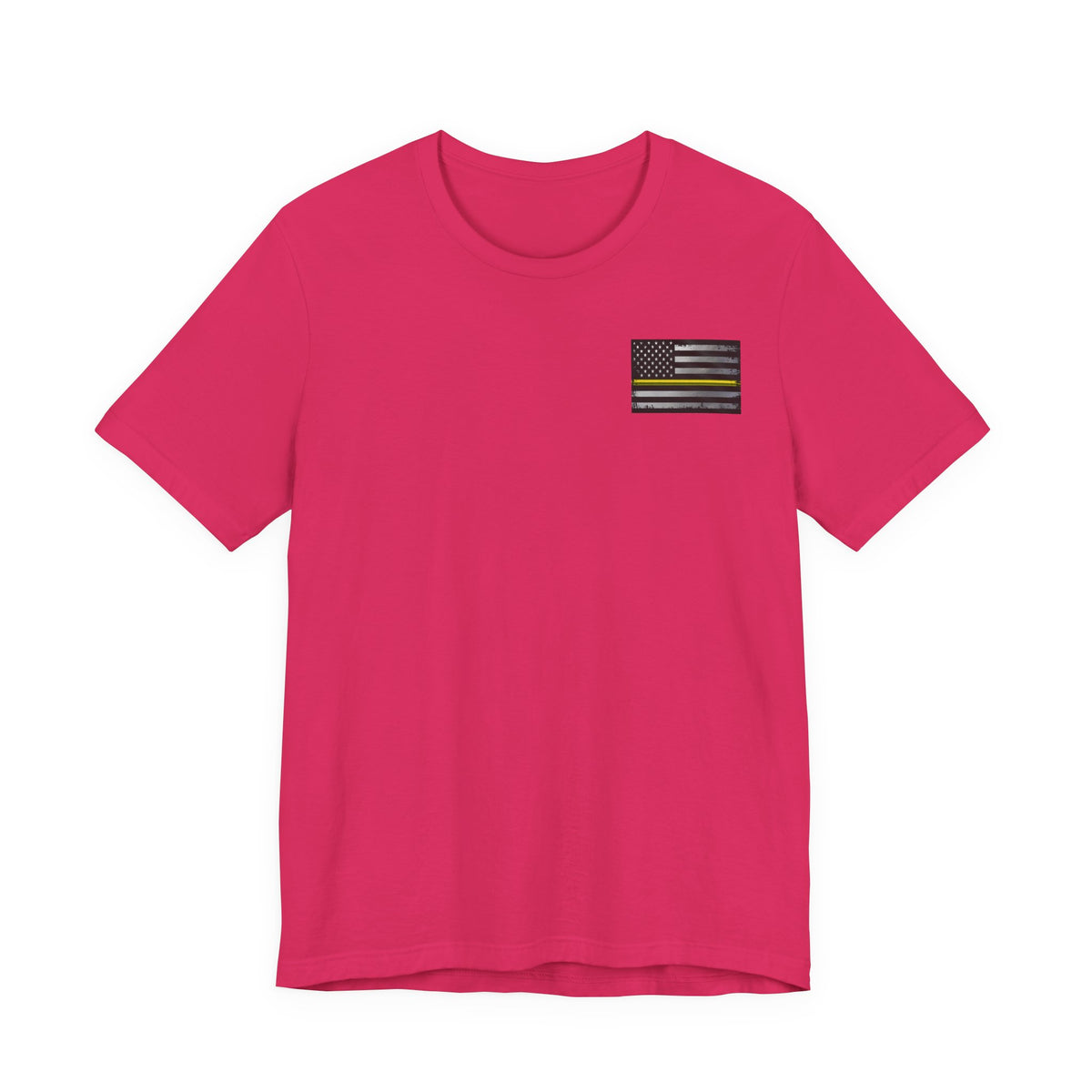 Thin Yellow Line American Flag Skull Tee