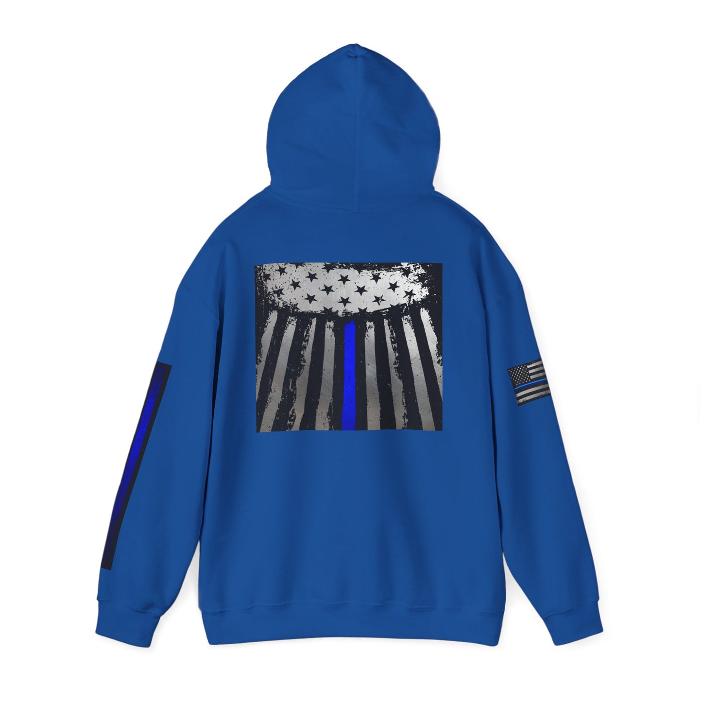 Spartan Thin Blue Line Flag Hoodie – Warrior Helmet Patriotic Sweatshirt for Police Supporters
