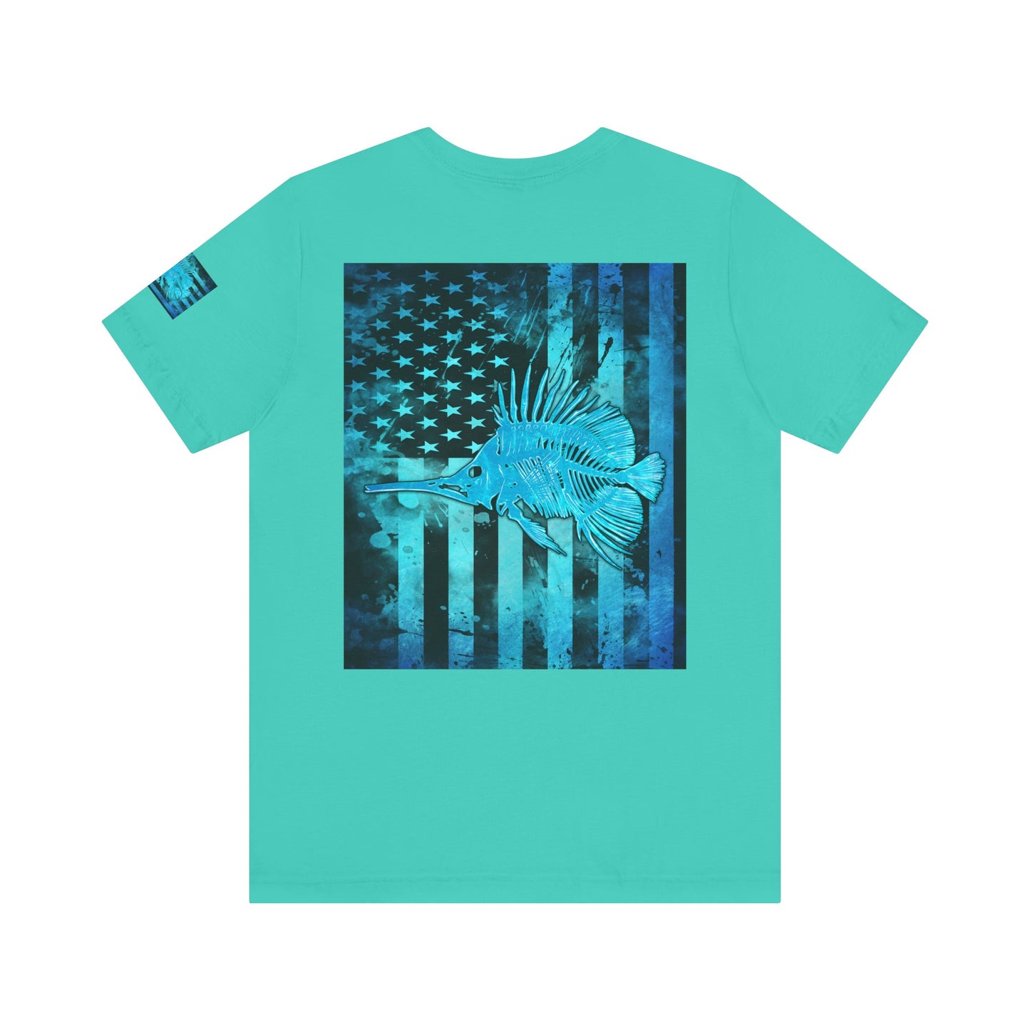 Fishing Angler American Flag Tee, Patriotic USA Shirt, Vintage American Flag